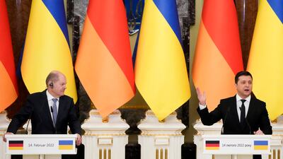 Olaf Scholz visited Kyiv 10 days before the invasion but has not been back since Russia invaded Ukraine. AP