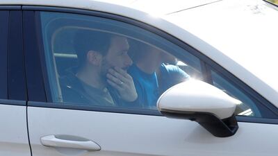 Hugo Lloris leaves Tottenham's training centre. Reuters