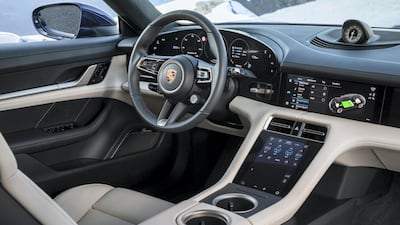 A glimpse inside the new Porsche Taycan. Courtesy Porsche