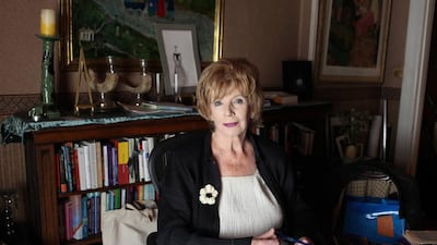 Irish poet, novelist and playwright Edna O'Brien at her home in Chelsea, London. Eamonn McCabe / Getty Images