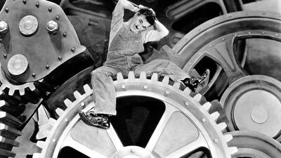 Charlie Chaplin in Modern Times. Courtesy United Artists