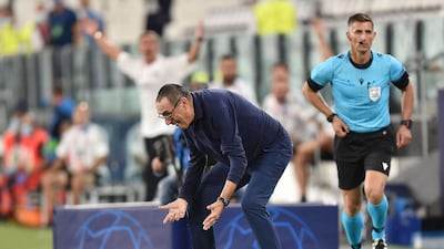 Juventus coach Maurizio Sarri during thegame. EPA