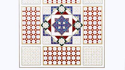 Dana Awartani, Mercury from the Heavenly Bodies series, 2015, Shell gold, natural pigment and ink on paper, H59 x W59 cm (Courtesy: Athr Gallery)