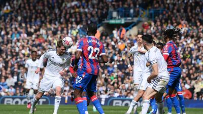 Patrick Bamford of Leeds United scores their first goal. Getty