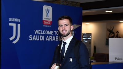 Miralem Pjanic of Juventus arrives at Riyadh Airport. Getty