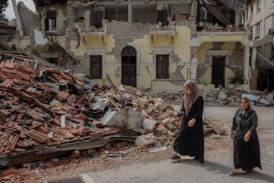 The Turkish city of Hatay was still in ruins in May, three months after the earthquake. AFP