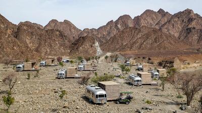 A mountain campsite in Hatta, near the Omani border. Karim Sahib / AFP