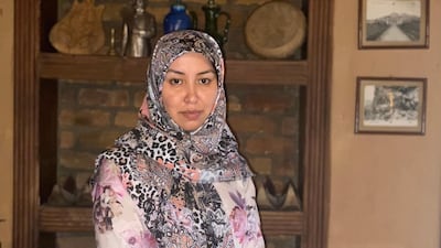 Salima Mazari, the governor of Charkint district in Afghanistan's Balkh province, poses for a photo during an interview with The National at a cafe in Kabul on October 10, 2020. Hikmat Noori for The National