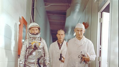 The MK IV full pressure suit worn by US astronaut John Glenn. Courtesy: Nasa