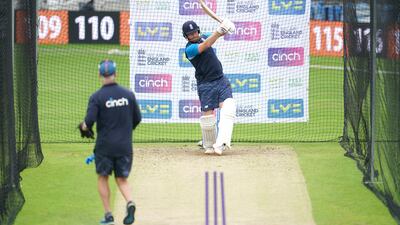 England's Jonny Bairstow bats during training. AP