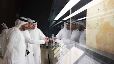 The Abu Dhabi Crown Prince Court staff tour the Etihad Museum after meeting Sheikh Hamdan bin Mohammed, Crown Prince of Dubai, who paid them a surprise friendly visit. Wam