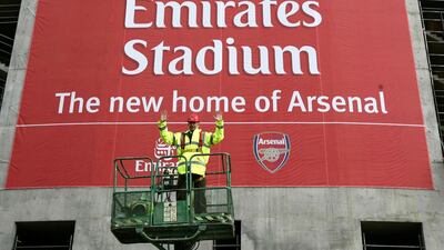 Arsene Wenger outside the Emirates Stadium development at Ashburton Grove on October 5, 2004. Getty