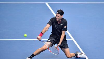 Austria's Dominic Thiem returns against Spain's Rafael Nadal. AFP
