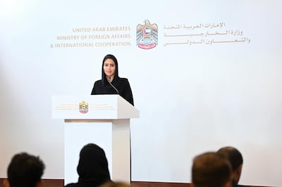 Hend Al Otaiba in her role as director of strategic communications in the Ministry of Foreign Affairs and International Co-operation. Courtesy: Ministry of Foreign Affairs and International Co-operation