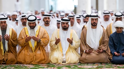 Sheikh Mohamed bin Hamad, Sheikh Abdullah bin Mohamed, Sheikh Khalifa bin Mohamed and Sheikh Mohamed bin Khaled