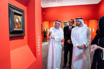 Minister of State Zaki Nusseibeh at Louvre Abu Dhabi with Sheikh Abdullah bin Zayed, the Minister of Foreign Affairs and International Co-operation. Courtesy: Office of Dr Zaki Nusseibeh.