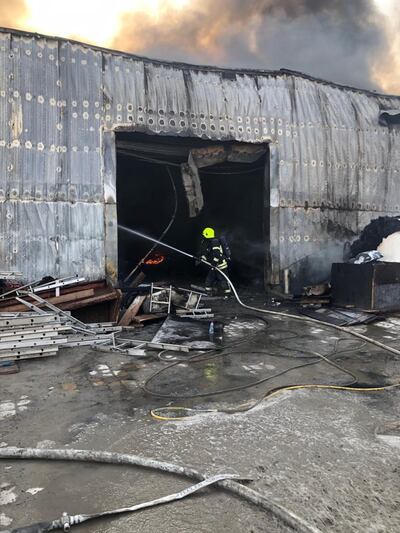 Firefighters spent hours containing the fire. Abu Dhabi Police