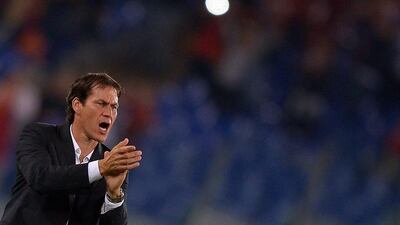 Roma manager Rudi Garcia has cheered on his side’s ability to score goals this season. Filippo Monteforte / AFP