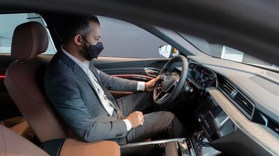 The interior of an Audi e-tron.