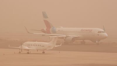 Gran Canaria Airport as airplanes are not allowed to take-off in Las Palmas de Gran Canaria, Canary Islands, Spain. EPA