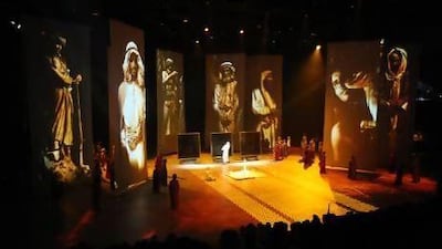 Artists performing in the Story of a Fort Legacy of a Nation show held at Qasr Al Hosn Fort in Abu Dhabi. Pawan Singh / The National