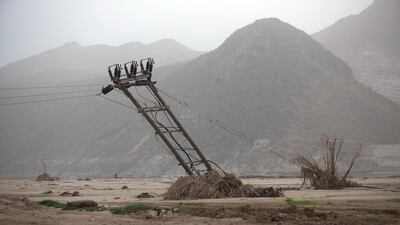 Looking back towards Mugsayl, the small village next to Mughsail Beach. This was battered from water from the mountains and from the ocean. Antony Hansen for The National