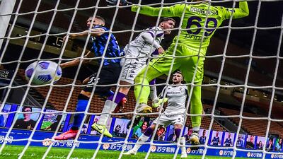 Inter Milan's Danilo D'Ambrosio scores the winning goal. AFP