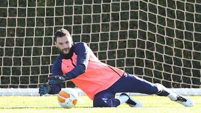 Hugo Lloris saves a shot.