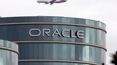 Oracle headquarters in Redwood City, California. The company has scored a big win in its fight with Google over code use. Paul Sakuma/AP