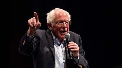 Democratic presidential candidate Bernie Sanders speaks during a campaign rally in El Paso, Texas. AFP