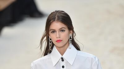 Kaia Gerber for Chanel during Paris Fashion Week. Corbis via Getty Images