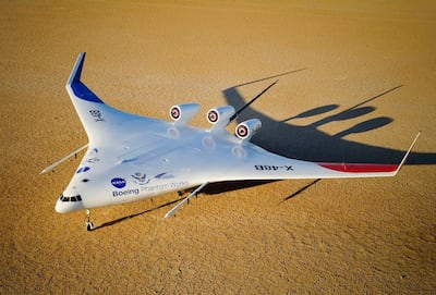 Nasa and Boeing previously partnered on a blended wing and body aircraft project. Courtesy NASA Dryden website / Boeing