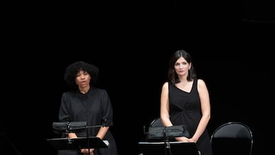 Soprano Golda Schultz, left, and alto Marianne Crebassa during 'Resurrection' at Festival d'Aix-en-Provence.
