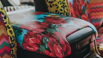 Florals feature heavily in the design.