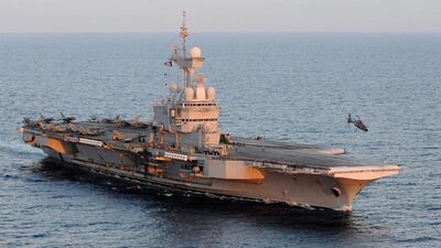 The only aircraft carrier in the French Navy’s fleet, the Charles de Gaulle heads for the eastern Mediterranean. EPA
