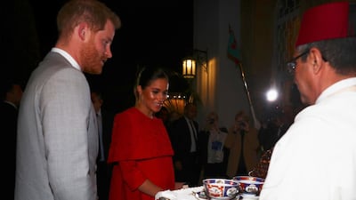 Prince Harry and Meghan, Duchess of Sussex, arrive to meet Crown Prince Moulay Hassan at a Royal Residence in Rabat, Morocco. EPA