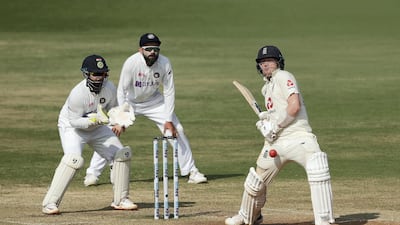 England batsman Dom Bess on his way to 25 valuable runs during his team's second innings.