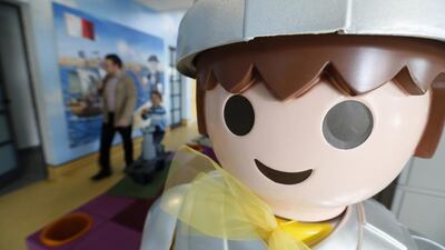 A large Playmobil figure stands in the Playmobil FunPark adjacent to the Playmobil Malta factory. Darrin Zammit / Reuters