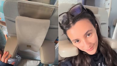 A video showing Emirates' new headrest in economy has gone viral. Photo: Naya Rajji