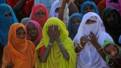 Sudanese attend the annual celebration of Al-Sharifa Mariam Al-Mirghani, in Sinkat. AFP