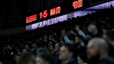 The final result on the scoreboard at Cardiff. Reuters