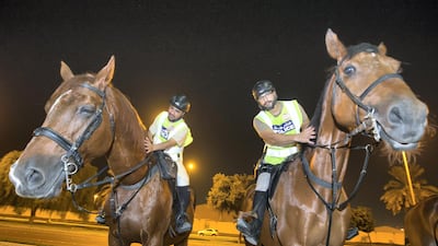 Corporal Mohammed Al Rashdi and Corporal Humaid Al Shamsi on their trusty steeds