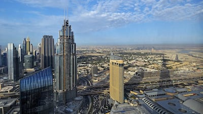 The view from three-bedroom apartment in the Burj Khalifa. Courtesy Better Homes