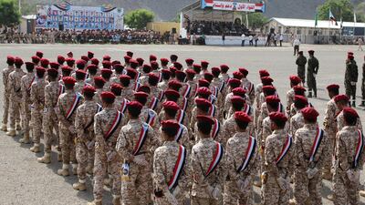Newly recruited troopers take part in a graduation parade in Aden, Yemen August 1, 2019. REUTERS/Fawaz Salman