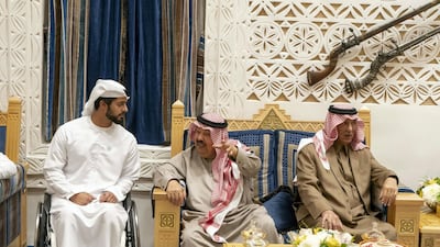Sheikh Mohamed bin Zayed, Crown Prince of Abu Dhabi and Deputy Supreme Commander of the UAE Armed Forces meets with King Salman of Saudi Arabia at Al Auja Palace in Riyadh.