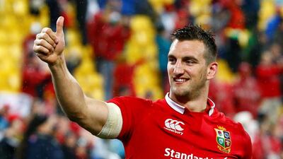 Lions' Sam Warburton gestures at the end of the New Zealand All Blacks v British and Irish Lions match in Wellington, New Zealand, on July 1, 2017. Reuters
