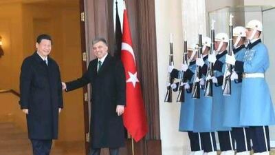 Analysts say a recent visit to Ankara by China’s vice-president, Xi Jingping, left, and seeking Arab investors are signs of a confident Turkey looking for new partners outside of Europe.