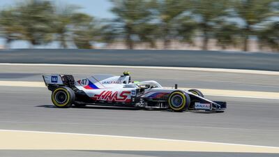 Haas driver Mick Schumacher drives during the third day of the Formula One pre-season testing at the Bahrain International Circuit. AFP