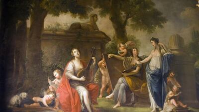 The music room painted by artist Giovanni Battista Cipriani. Courtesy Savills