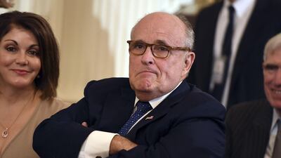 Rudy Giuliani, US President Donald Trump's lawyer, in the East Room of the White House. AFP